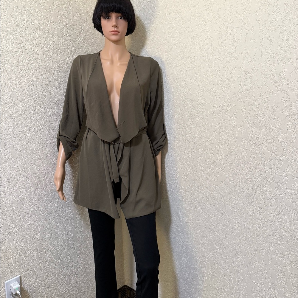 Monteau Tan Open Front Cardigan